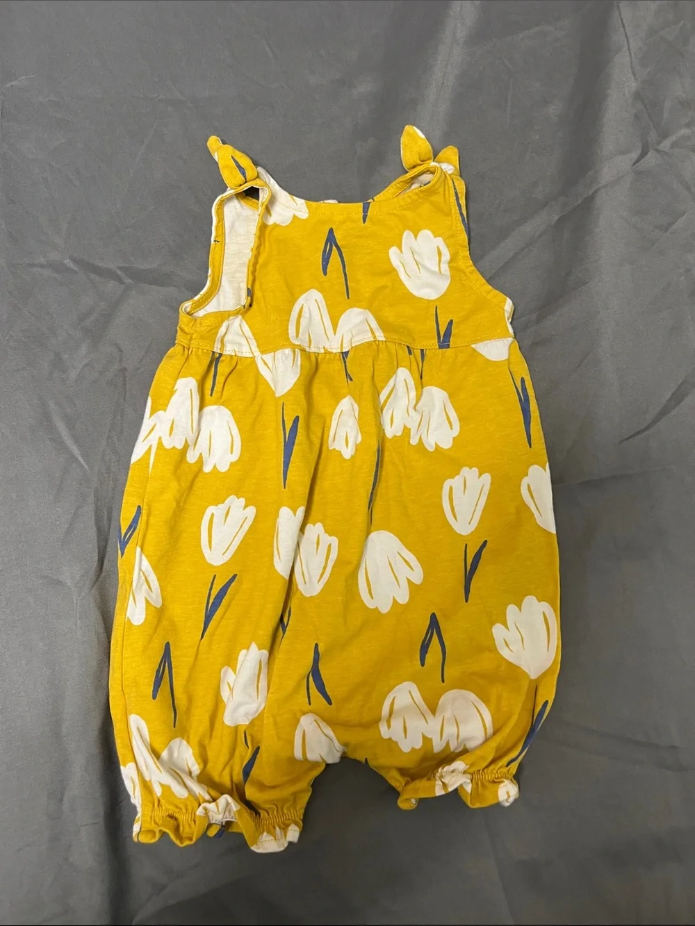Carter's Mustard Yellow Tulip Print Bubble Romper